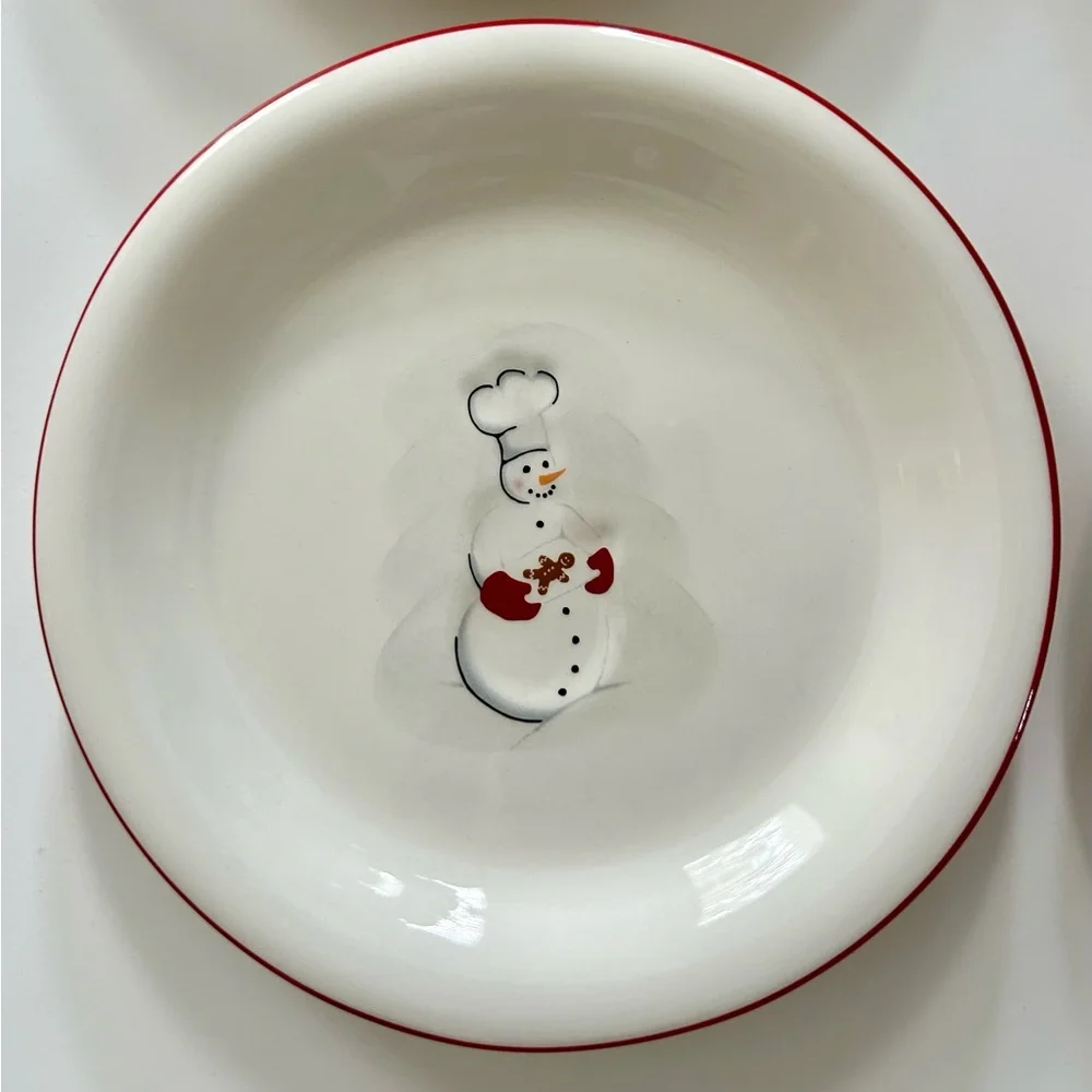 Williams-Sonoma Holiday Snowman Plates- Set of 8